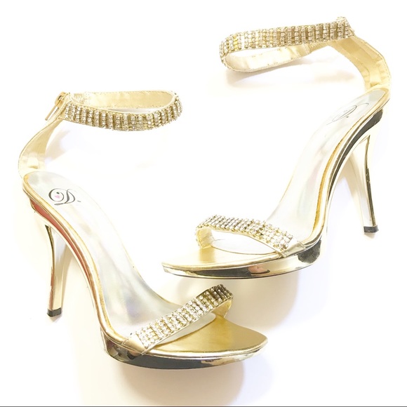 shiny gold heels